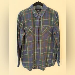 Madewell Women's Plaid Button Down Shirt - Blue and Green